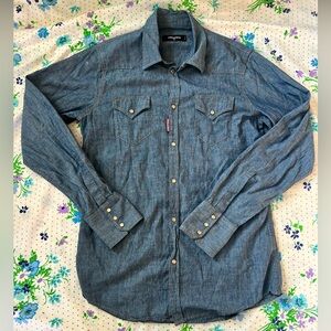DSquared2 Western Denim Snap Up Shirt - 50